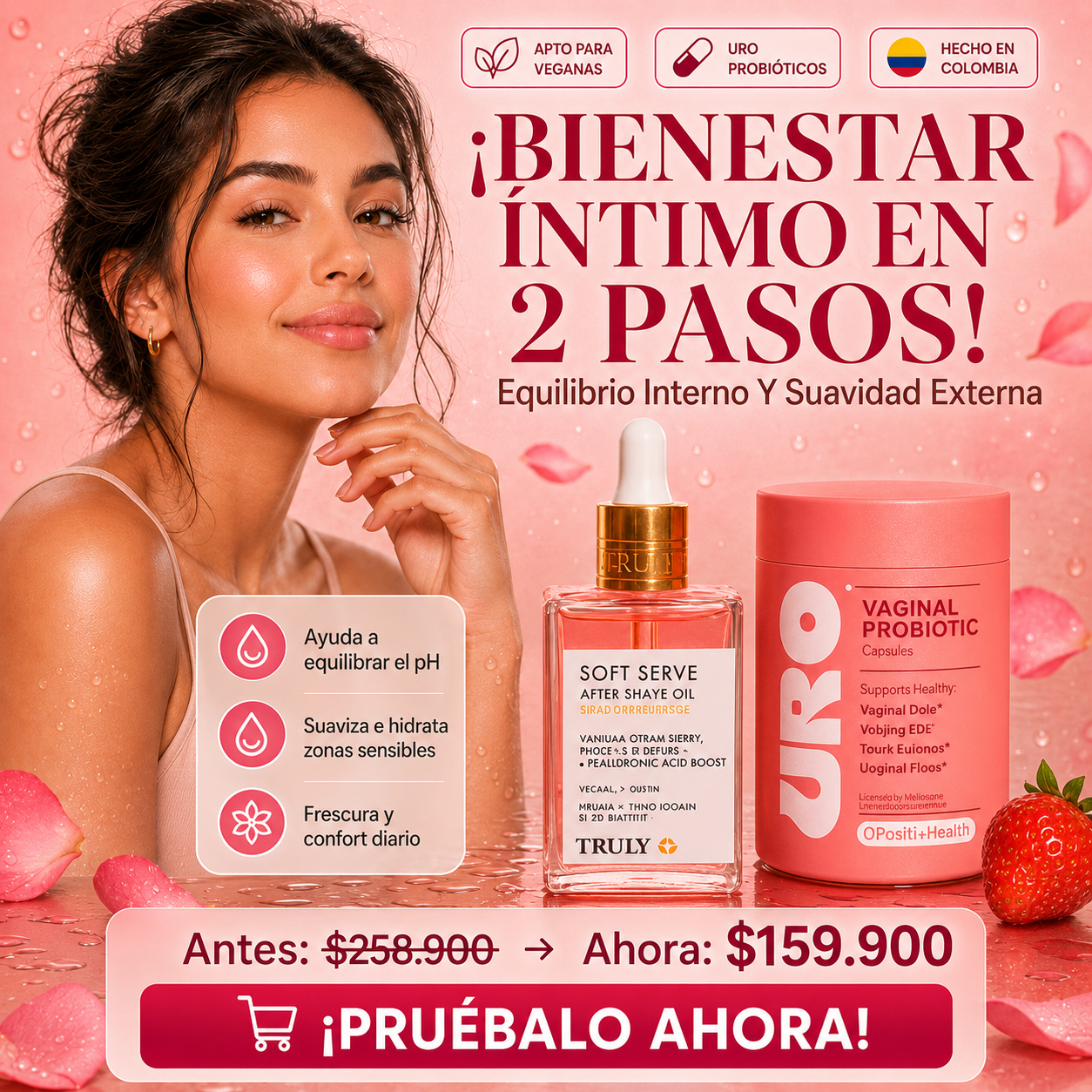KIT ÍNTIMO: URO PROBIÓTICOS VAGINALES + ACEITE TRULY || CUIDADO COMPLETO PARA TU ZONA ÍNTIMA